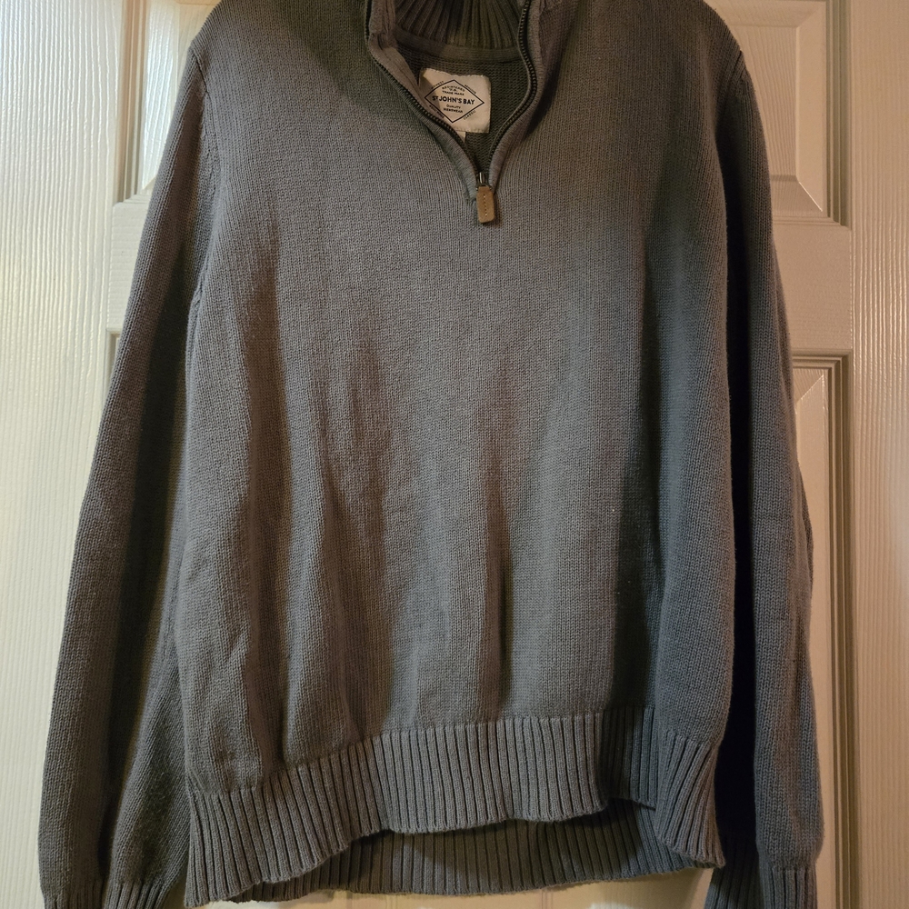 Men's Gray Zip-Up Sweater